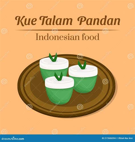 Illustration of Kue Talam Pandan or Indonesian Pandan Talam Cake Made from Coconut Milk, Rice ...