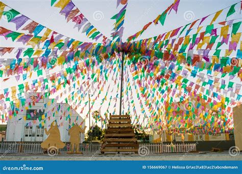 Decorations For The June Festivals Aka Festas De Sao Joao In The ...