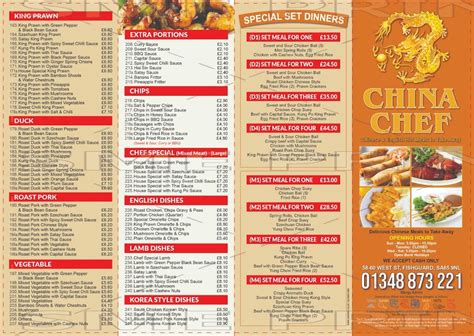 Menu at China Chef fast food, Fishguard