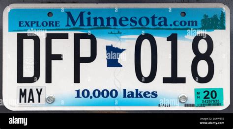 Minnesota License Plate, USA Stock Photo - Alamy