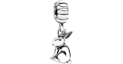 PANDORA Silver Bunny Charm in Metallic - Lyst