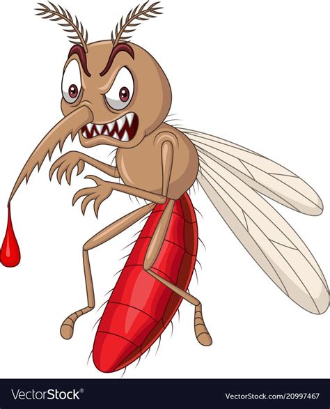 Cartoon angry mosquito isolated on white backgroun | Cartoon mosquito, Cartoon, Mosquito drawing