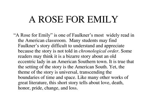 PPT - “A Rose for Emily” PowerPoint Presentation - ID:457242