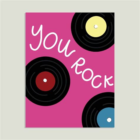 "You Rock" Vinyl Records Card | Cards, Cards handmade, Vinyl records