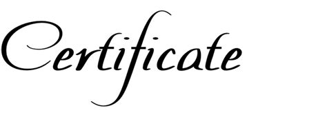 Certificate Word Font