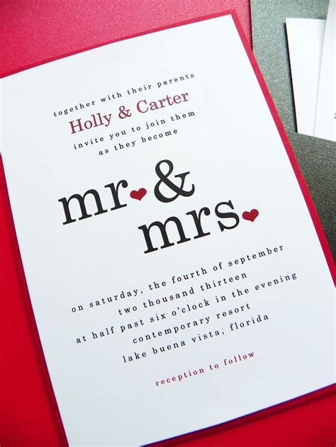 Wedding Invitation - Mr & Mrs Pocket Card Wedding Invitation Suite ...