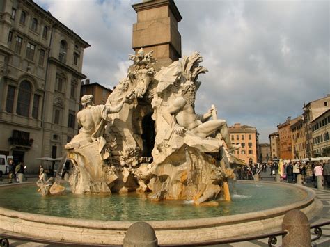 The Four Rivers Fountain, by Bernini, in Rome. | Rome, Natural landmarks, Bernini