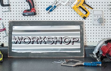 DIY Custom Industrial Sign - Using Corrugated Metal - Anika's DIY Life