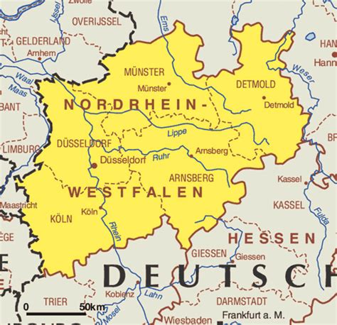 Germany Map Nordrhein Westfalen