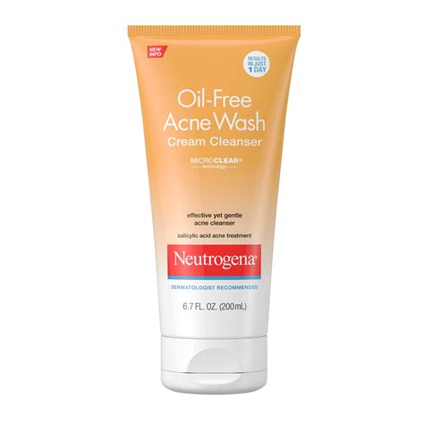 Neutrogena Oil-Free Acne Face Wash Cream Cleanser, 6.7 fl. oz - Walmart ...