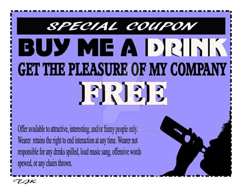 Drinking Coupon T-Shirt Design by TJKernan on DeviantArt