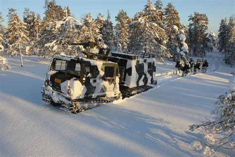 Finnish Army conscripts being towed by a Bandvagn 206 : r/TankPorn