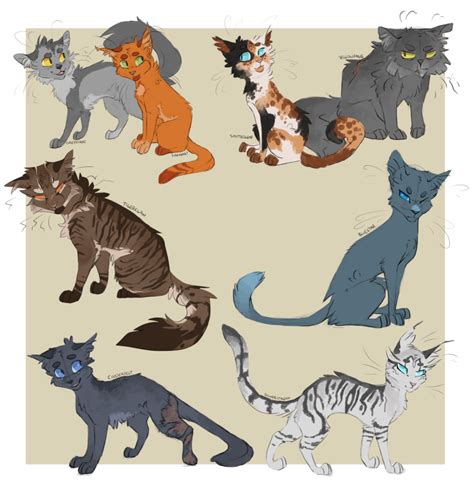 A handful of Warrior Designs by Finchwing on DeviantArt | Warrior cat ...