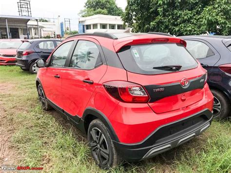 2021 Tata Tiago NRG In Red Colour With Black Roof - Spied At Stockyard