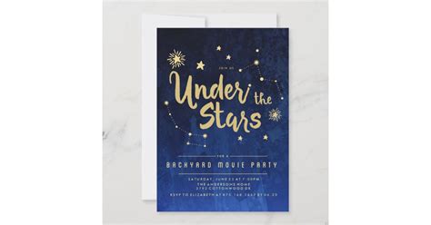 Under the Stars Backyard MOVIE Party Invitation | Zazzle