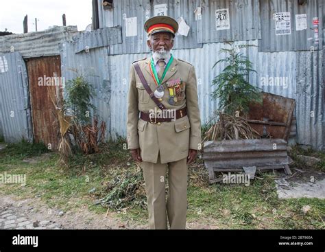 Ethiopian veteran from the italo-ethiopian war in army uniform in the ...