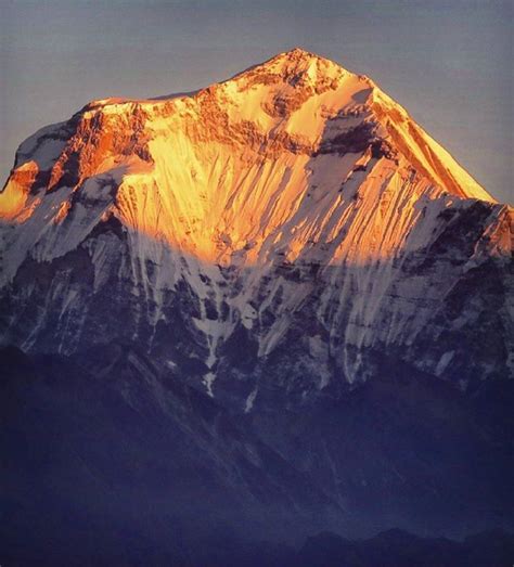 Mt. Dhaulagiri 8167 during sunrise ️ Photo: @mountain.gram #visitnepal2020 #visitnepal # ...