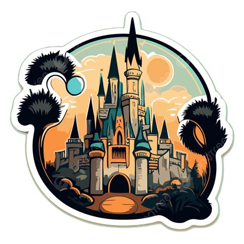 Cinderella Castle Sticker Design Vector Clipart, Castle Clipart, Sticker Clipart, Magic Kingdom ...