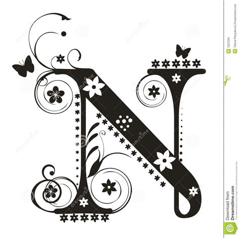 Letter N Stock Images - Image: 7207234 | Decorative letters, Fancy ...