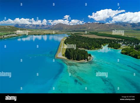 Lake Ruataniwha, and Ruataniwha Rowing Course, Mackenzie Country, South Island, New Zealand ...