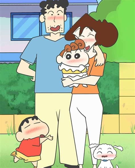 Cute Shin Chan Family Drawing - img-willy