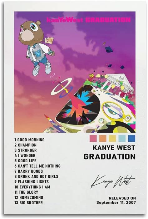 Amazon.com: SUANA Kanye Poster West Graduation Album Cover Posters Poster Decorative Painting ...