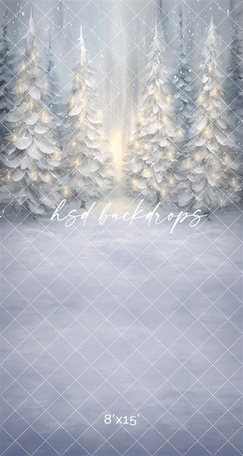 Winter Wonderland Backdrop with Snowy Forest Winter Scene