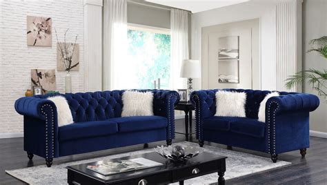 Maya Sofa in Royal Blue Velvet Fabric w/Options