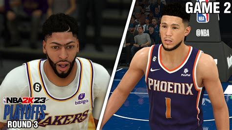 Los Angeles Lakers vs Phoenix Suns 2023 NBA Playoffs Game 2 Simulation (2K23 Gameplay) - YouTube