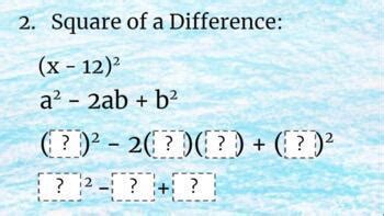 Special Binomial Products (Interactive Google Slides) by Michelle Nock