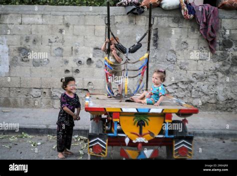 Gaza, Palestine. 07th June, 2023. Palestine refugee children playing in ...