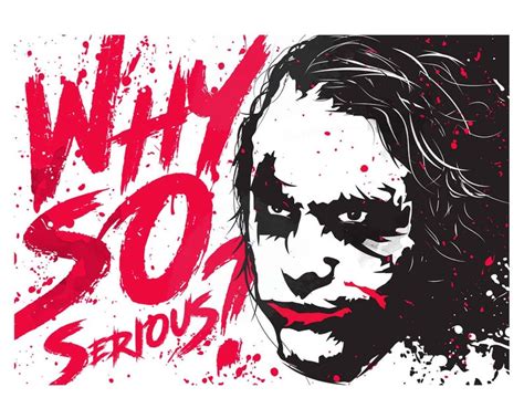 Why so serious Joker illustration pop art movie poster | Etsy