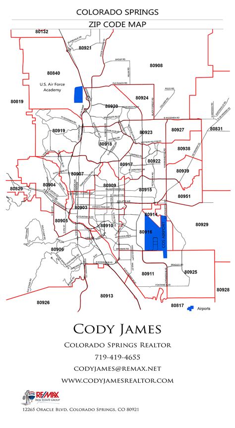 COLORADO SPRINGS ZIP CODE MAP