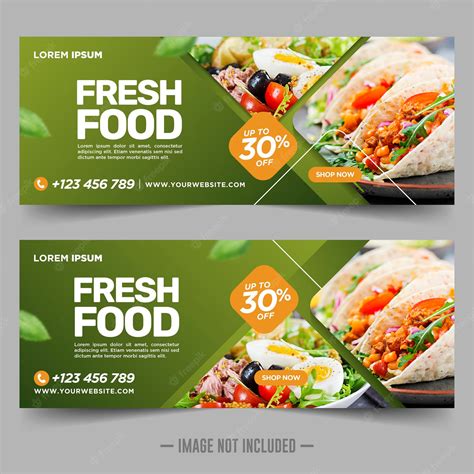 Plantilla de diseño de banner de comida y restaurante | Vector Premium