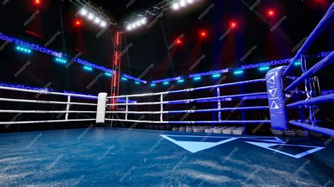 Premium Photo | Empty boxing arena waiting new round d render illustration