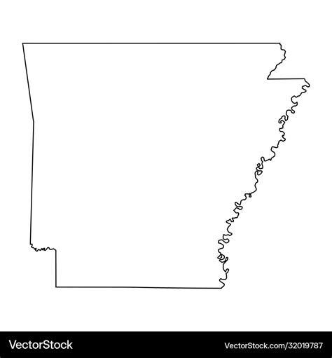 Arkansas ar state border usa map outline Vector Image