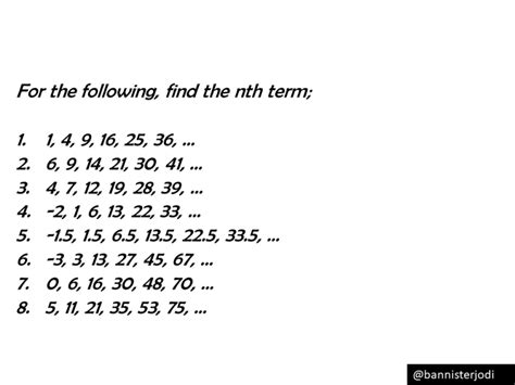 Nth term of a quadratic sequence: simple – Variation Theory