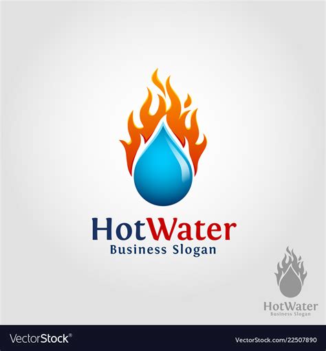 Hot water - burning drop logo Royalty Free Vector Image