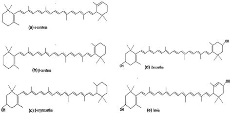 Chemical Structure of common carotenoids. | Download Scientific Diagram