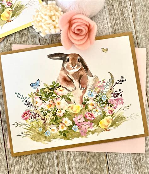 Easter Cards/ Bunny Cards/4 Pack Card Set/ Easter Cards/ Happy Easter ...