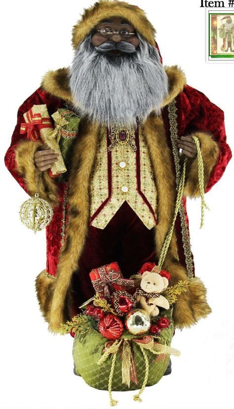 African American Santa Claus - 36" Ol' World Tradition Black Santa Claus Christmas Figurine ...