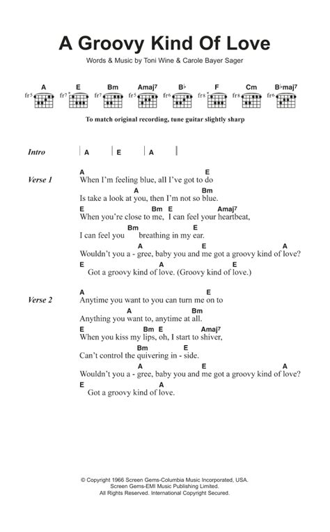 A Groovy Kind of Love by The Mindbenders Sheet Music for Guitar Chords/Lyrics at Sheet Music Direct