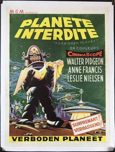 FORBIDDEN PLANET, Original Vintage Linen Backed Sci-Fi Belgian Movie ...