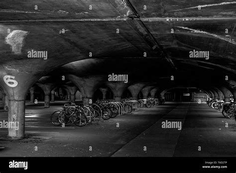 Underground grotto with concrete pillars Stock Photo - Alamy