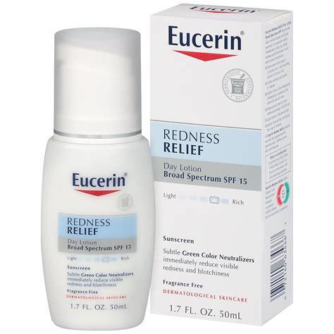 Amazon.com : Eucerin Redness Relief Day Lotion Broad Spectrum SPF 15 1.7 Fluid Ounce : Body ...