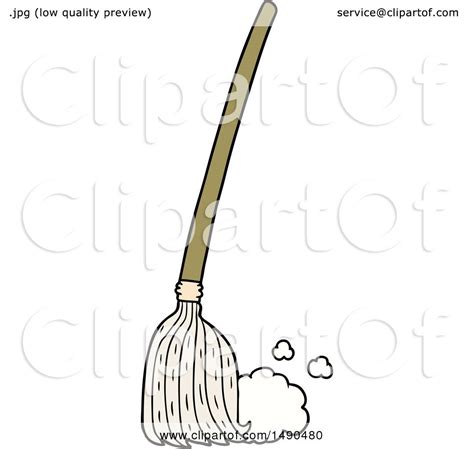 Clipart Cartoon Broom Sweeping by lineartestpilot #1490480