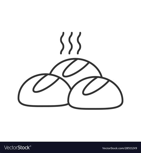 Dinner rolls linear icon Royalty Free Vector Image