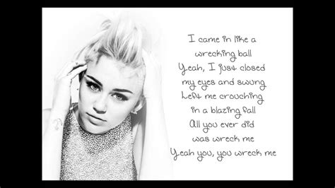 Wrecking Ball- Miley Cyrus Lyrics Chords - Chordify