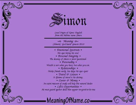 Simon - Meaning of Name