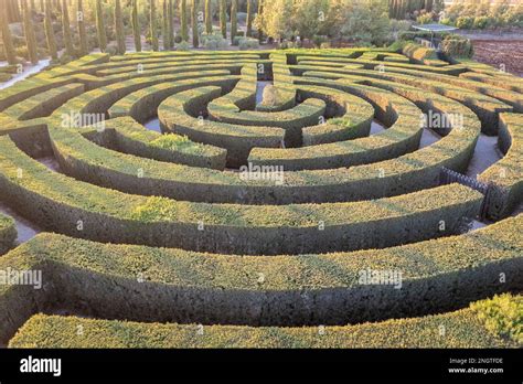 Maze in CyHerbia Botanical Park and Labyrinth in Cyprus island country ...